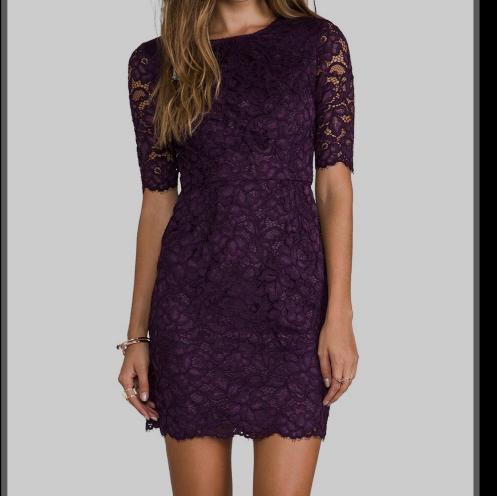 Shoshanna Purple Lace Dress